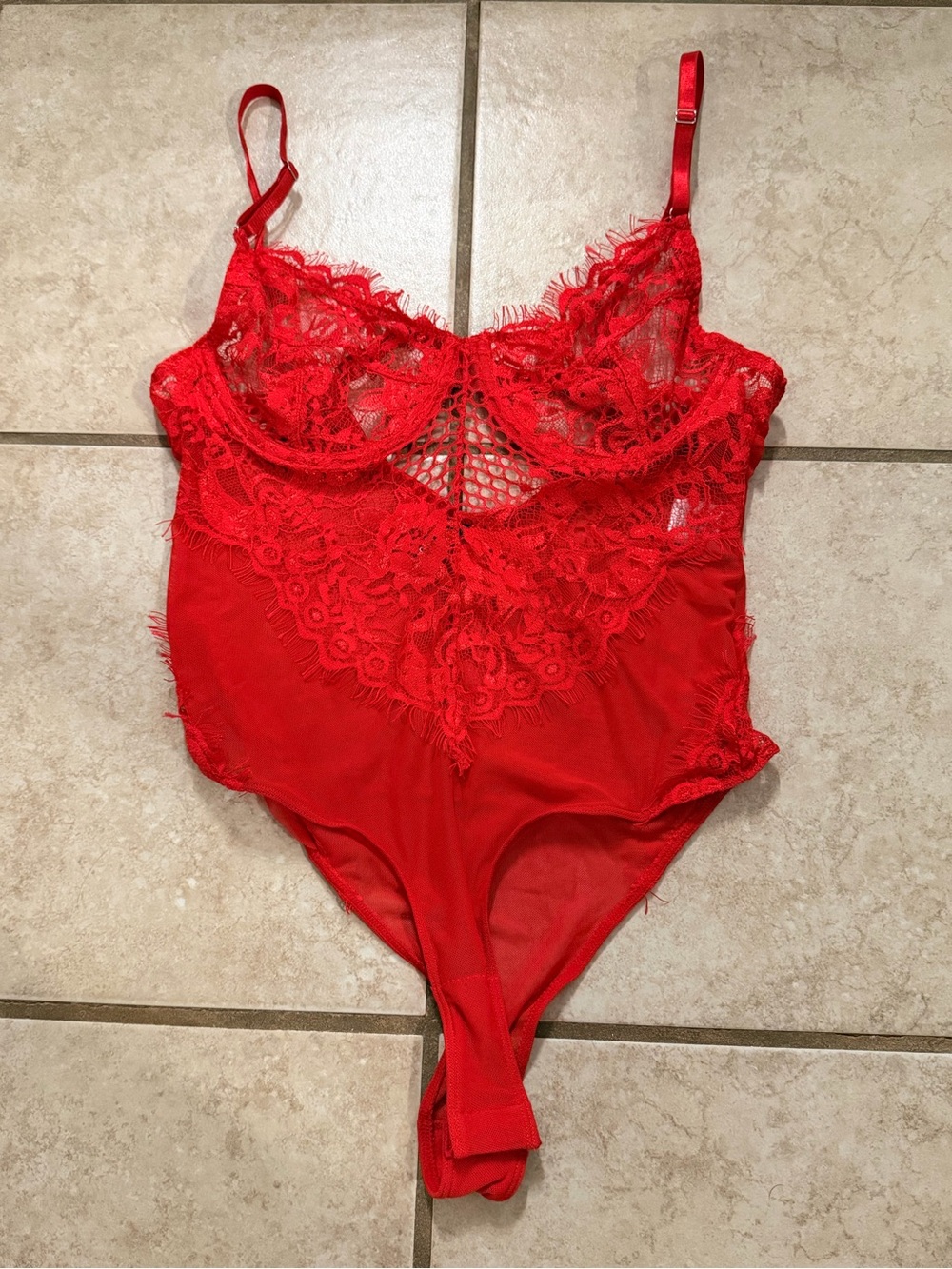 Red Lace Bodysuit
